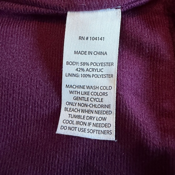 Alpine Design Women's Ultra Soft Wine Sherpa 1/4 Zip Jacket, Size Large - Picture 9 of 13